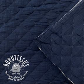 Tissu double gaze/mousseline QUILT navy