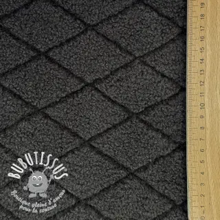 Tissu de manteau TEDDY Diamond dark grey