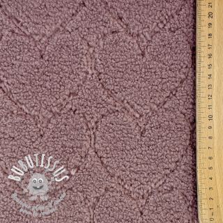 Tissu de manteau TEDDY Hearts in hearts mauve