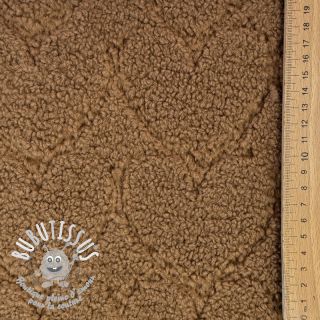 Tissu de manteau TEDDY Hearts in hearts brown