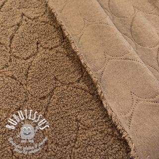 Tissu de manteau TEDDY Hearts in hearts brown