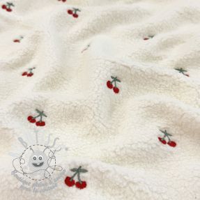 Tissu de manteau TEDDY EMBROIDERY Cherries