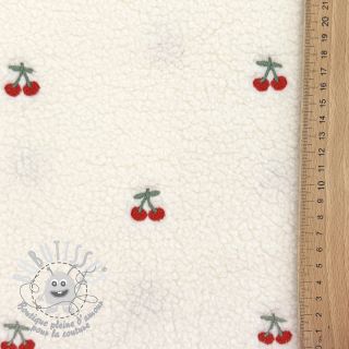 Tissu de manteau TEDDY EMBROIDERY Cherries