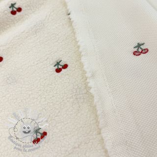 Tissu de manteau TEDDY EMBROIDERY Cherries
