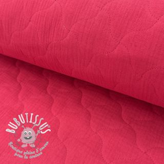 Tissu double gaze/mousseline QUILT NOE magenta