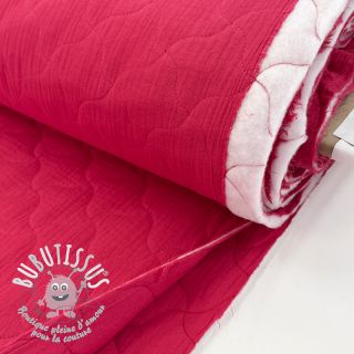 Tissu double gaze/mousseline QUILT NOE magenta