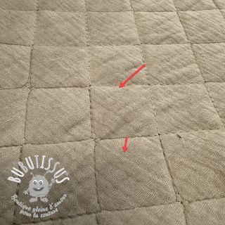 Tissu double gaze/mousseline QUILT beige 2nd class