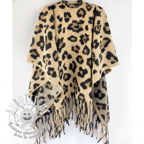 Poncho PRATO boiled wool Panther sand