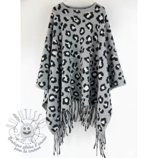 Poncho PRATO boiled wool Panther grey