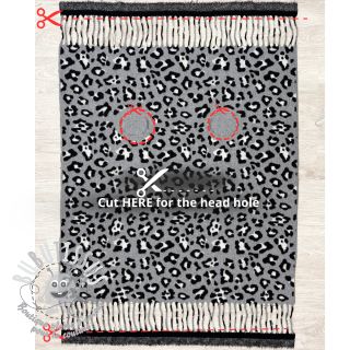 Poncho PRATO boiled wool Panther grey