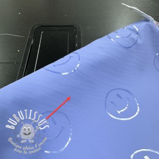 Raincoat fabric Happy faces purple 2nd class