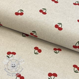 Tissu déco Linenlook Cherries natural