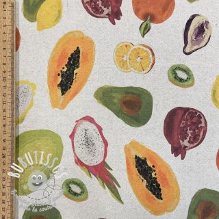 Tissu déco Linenlook Fruit digital print