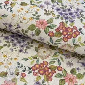 Tissu déco Linenlook Flowers meadow digital print