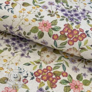 Tissu déco Linenlook Flowers meadow digital print