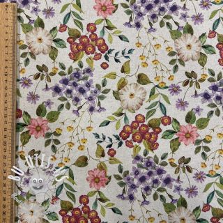 Tissu déco Linenlook Flowers meadow digital print