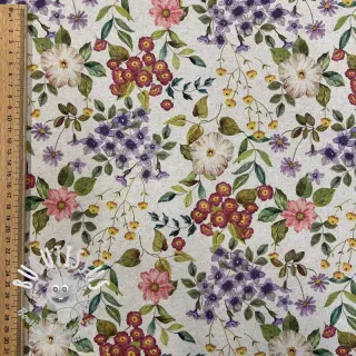 Tissu déco Linenlook Flowers meadow digital print
