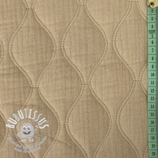 Tissu double gaze/mousseline QUILT Wave beige