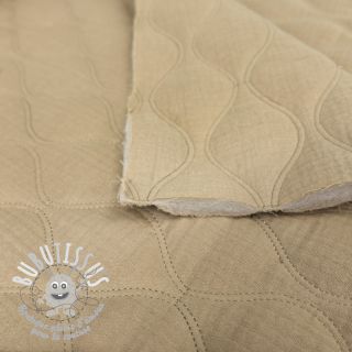 Tissu double gaze/mousseline QUILT Wave beige