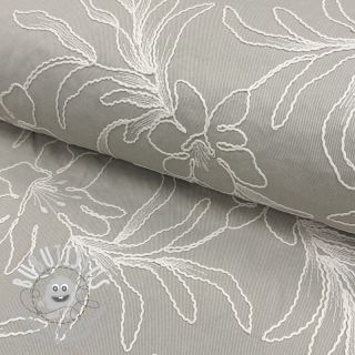 Tissu coton EMBROIDERY GABARDINE Luana grey
