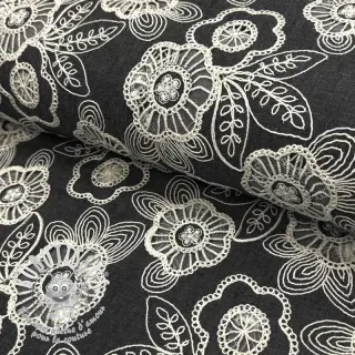 Tissu coton JEANS EMBROIDERY Niva design C