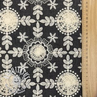 Tissu coton JEANS EMBROIDERY Niva design D