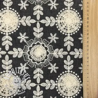 Tissu coton JEANS EMBROIDERY Niva design D
