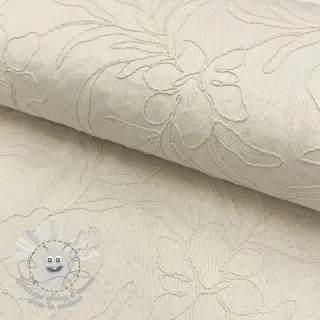 Tissu coton EMBROIDERY GABARDINE Luana natural