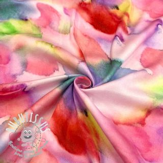 Viscose SATIN Ambre pink digital print
