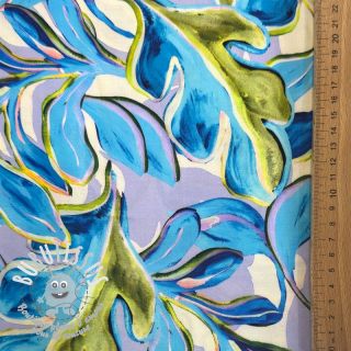 Viscose SATIN Giselle blue digital print