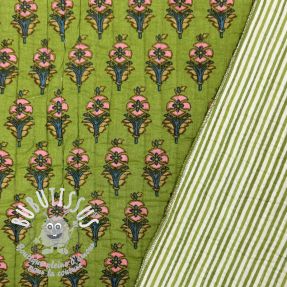 Tissu coton QUILT Gange vert