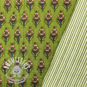 Tissu coton QUILT Gange vert