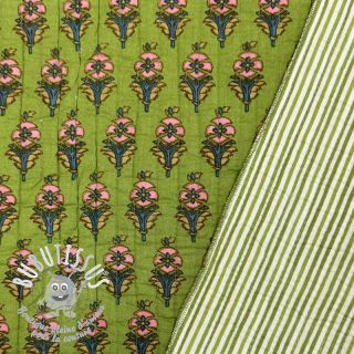 Tissu coton QUILT Gange vert