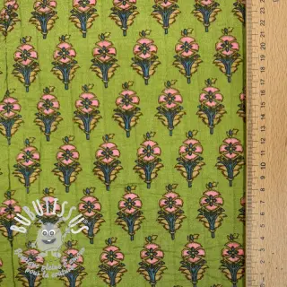Tissu coton QUILT Gange vert