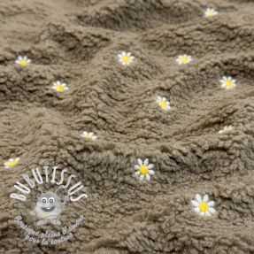 Tissu de manteau TEDDY EMBROIDERY Mini taupe