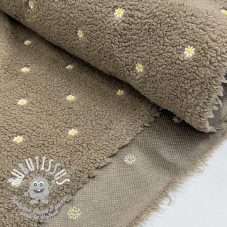 Tissu de manteau TEDDY EMBROIDERY Mini taupe