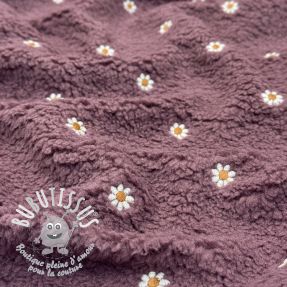 Tissu de manteau TEDDY EMBROIDERY Mini rosewood