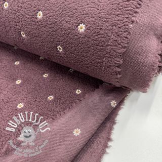 Tissu de manteau TEDDY EMBROIDERY Mini rosewood