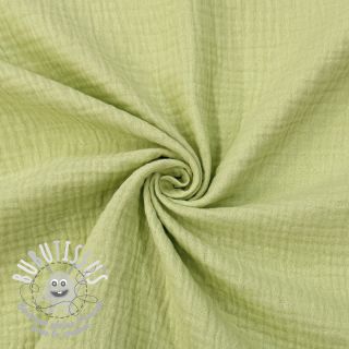 Tissu double gaze/mousseline soft green ORGANIC