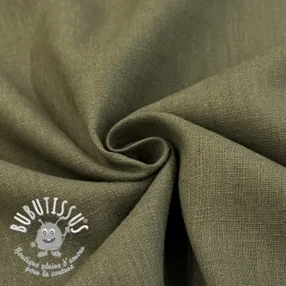 Lin lavé dark moss green