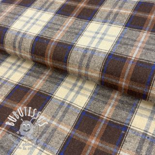 Tissu coton YARN DYED CHECK BRUSHED brown