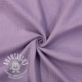 Tissu double gaze/mousseline dark lilac ORGANIC