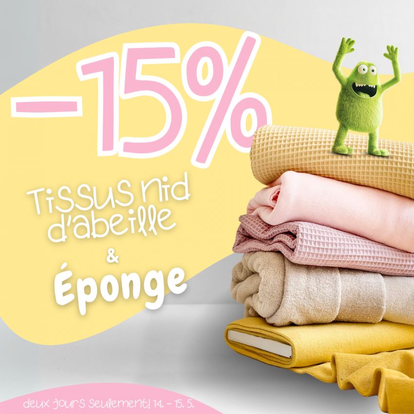 waffle a frote -15% BE